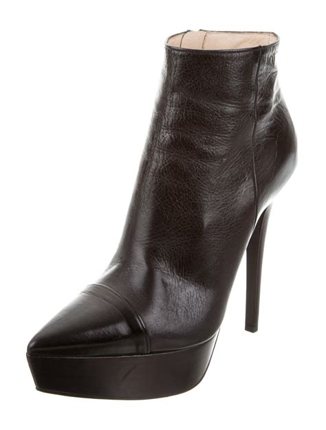 Prada leather platform ankle boots